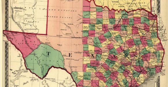 Counties In Texas Map Texas Counties Map Published 1874 Maps Texas County Map Texas