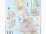 County Boundaries Map England Uk Counties Large Wall Map for Business Laminated