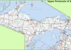 County Map Of Michigan with Roads Map Of Upper Peninsula Of Michigan