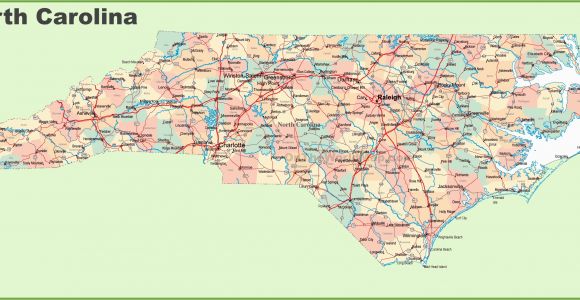 County Map Of north Carolina with Cities Road Map Of north Carolina with Cities