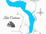 Crescent Lake oregon Map Lake Cushman and Lake Standstill Washington Wood Laser Cut Map