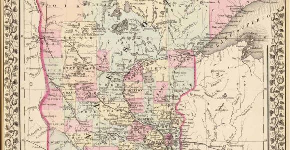 Dakota Minnesota and Eastern Railroad Map Old Historical City County and State Maps Of Minnesota