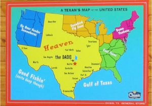 Dallas On Map Of Texas A Texan S Map Of the United States Texas