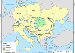 Danube River On Map Of Europe Map Of Danube River Basin and Tisza River Sub Basin source