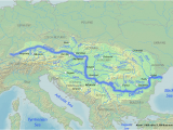 Danube River On Map Of Europe River Danube Map Map Of West