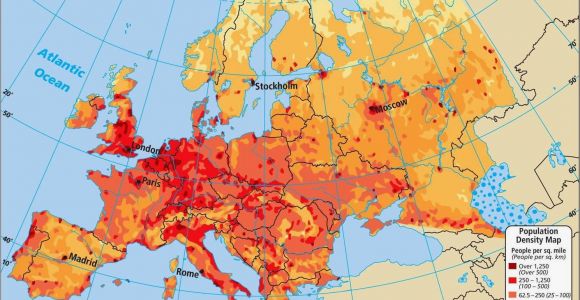 Demographic Map Of Europe Population Density Map Of Europe Casami