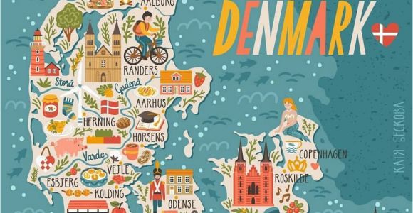 Denmark On Map Of Europe Denmark Map Denmark In 2019 Denmark Map Travel