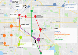 Denver Colorado Light Rail Map Rtd Lightrail Brt Lines if Each Station Was at A Non Combination