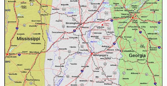 Detailed Map Of Alabama Detailed Map Of Alabama State with Relief Alabama State Usa