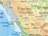 Detailed Map Of British Columbia Canada Physical Map Of British Columbia Canada