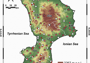 Detailed Map Of Calabria Italy Terrain Elevation Map for Calabria southern Italy Shades Of Colour