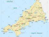 Detailed Map Of Cornwall England English Channel Map Stock Photos English Channel Map Stock