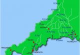 Detailed Map Of Cornwall England Rivers Cornwall Map A A A N Cornwall Maps Cornwall
