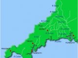 Detailed Map Of Cornwall England Rivers Cornwall Map A A A N Cornwall Maps Cornwall