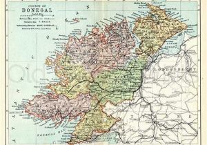 Detailed Map Of Donegal Ireland Donegal 1897 Antique Irish Map Of County Donegal Print 8 X 10ins Ships Worldwide