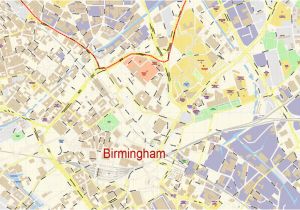 Detailed Map Of England Cities aston Map Birmingham England Extra Detailed City Plan Illustrator