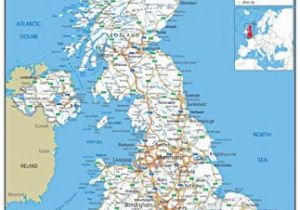 Detailed Map Of England Counties United Kingdom Uk Road Wall Map Clearly Shows Motorways Major Roads Cities and towns Paper Laminated 119 X 84 Centimetres A0