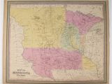 Detailed Map Of Minnesota 1852 Mitchell Minnesota Territory Map before north or south Dakota