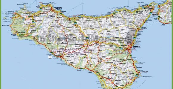 Detailed Map Of Sicily Italy Map Of Sicily Italy D1softball Net