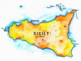 Detailed Map Of Sicily Italy Sicily Sketch Journal Sketches From Sicily Italy