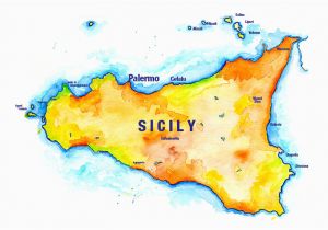 Detailed Map Of Sicily Italy Sicily Sketch Journal Sketches From Sicily Italy