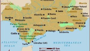 Detailed Map Of southern Spain Map Of andalucia