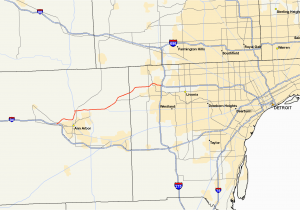 Detroit area Map Michigan M 14 Michigan Highway Wikipedia