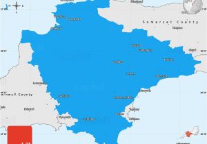 Devon On Map Of England Political Simple Map Of Devon County Single Color Outside Borders