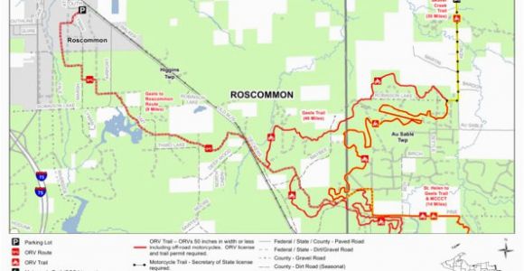 Dnr Michigan Lake Maps Geels to Roscommon Route Mi Dnr Avenza Maps