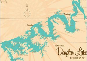 Douglas Lake Tennessee Map Douglas Lake Etsy