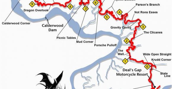 Dragon Tail Tennessee Map the Dragon Tennessee todmap 267×300 the Tail Of the Dragon Tail