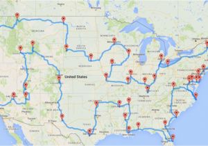 Driving Map Of France with Distances This Map Shows the Ultimate U S Road Trip Mental Floss