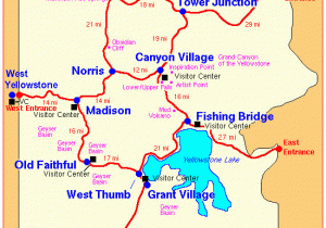 Driving Map Of Michigan Yellowstone Driving Map Yellowstone National Park Road Information