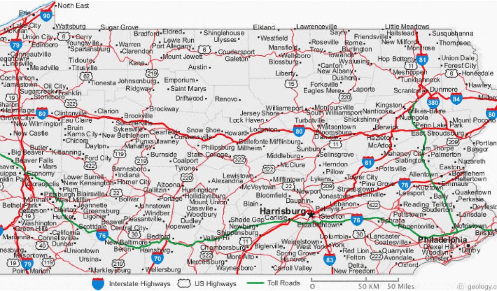 Driving Map Of Ohio Map Of Ohio Counties and Cities Map Of Pennsylvania
