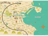 Dublin Ireland On A Map Illustrated Map Of Dublin Ireland Travel Art Europe by Alan byrne