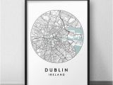 Dublin Ireland Street Map Dublin City Print Street Map Art Dublin Map Poster Dublin Map