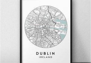 Dublin Ireland Street Map Dublin City Print Street Map Art Dublin Map Poster Dublin Map