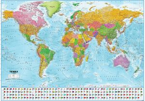 Dublin Ireland World Map World Map with Flags Xxl Giant Poster 2018 Maps In Minutesa 140cm X 100cm 55 X 39in