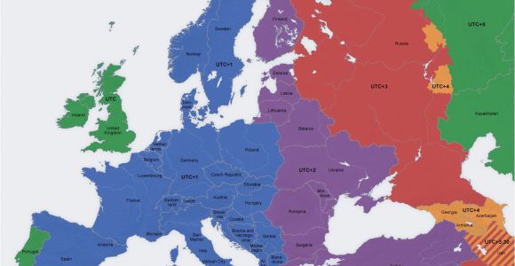 East and West Europe Map Europe Map Time Zones Utc Utc Wet Western European Time