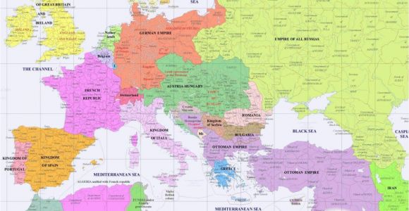 Eastern Europe Map 1900 Full Map Of Europe In Year 1900