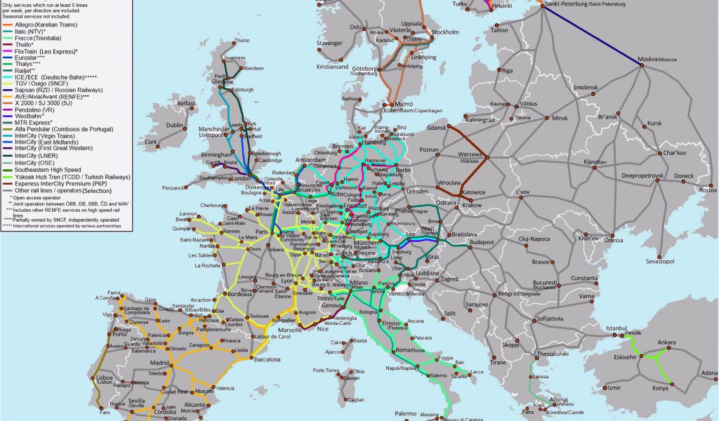 Eastern Europe Train Map Map Of Europe Europe Map Huge Repository Of ...
