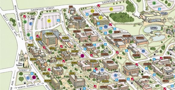 Eastern Michigan University Map Campus Maps