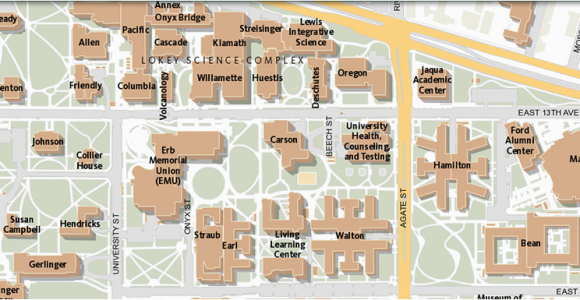 Eastern oregon University Campus Map Maps University Of oregon