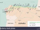 El Camino Spain Map Pilgrimage Map Stock Photos Pilgrimage Map Stock Images Alamy