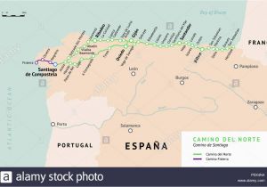 El Camino Spain Map Pilgrimage Map Stock Photos Pilgrimage Map Stock Images Alamy