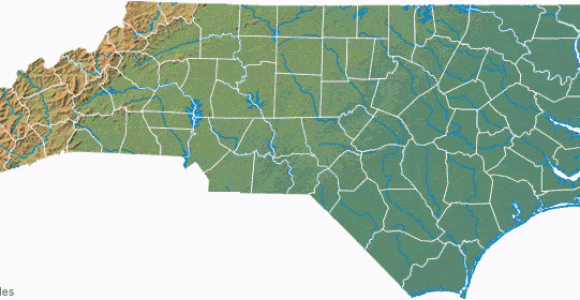 Elevation Map north Carolina Map Of north Carolina