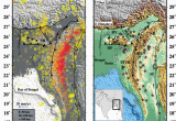 Elevation Map Of England Maps Of Earthquakes and topography Of the Eastern Himalayan and