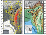 Elevation Map Of England Maps Of Earthquakes and topography Of the Eastern Himalayan and
