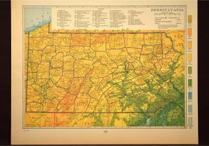 Elevation Map Of Minnesota Pennsylvania Map Of Pennsylvania topographic Map Wall Decor Art