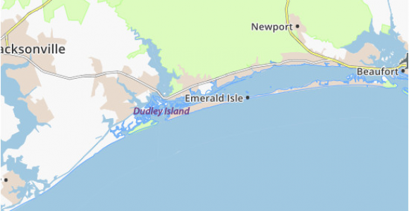 Emerald island north Carolina Map Mapa Emerald isle Plan Emerald isle Viamichelin